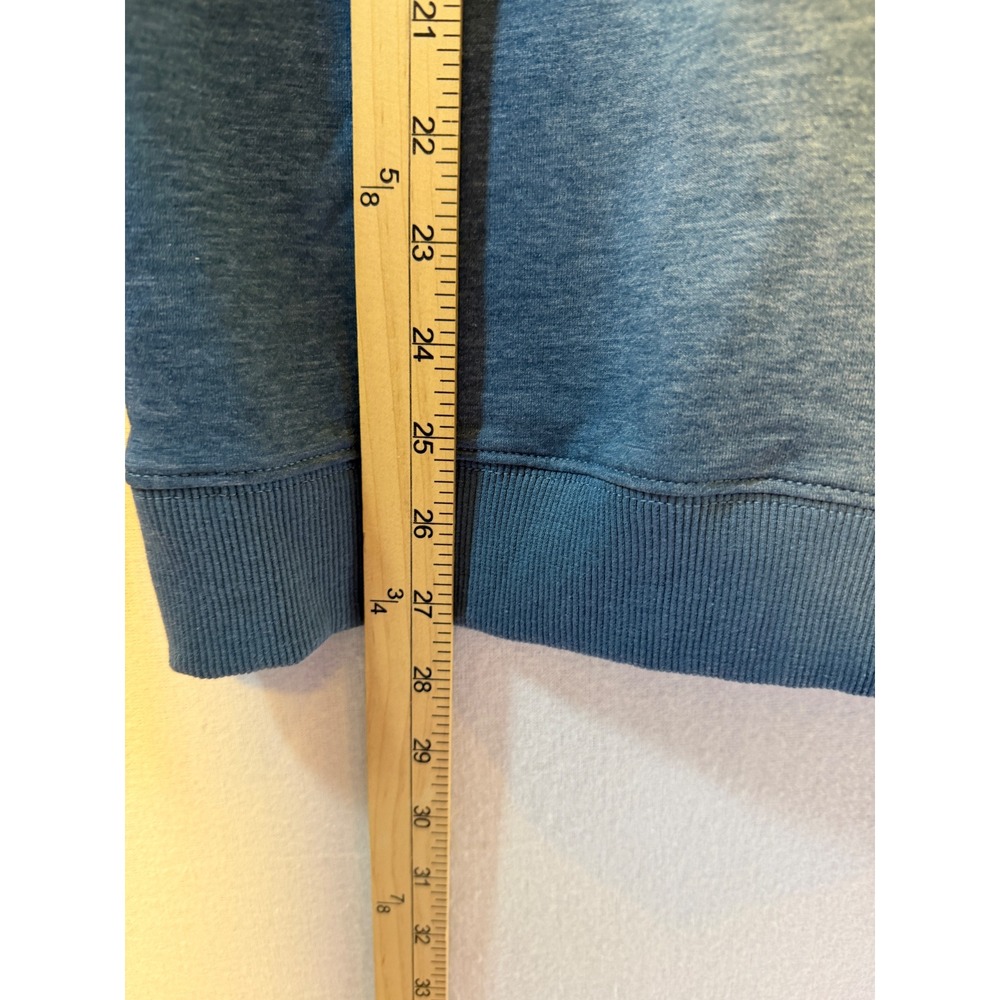 But First Coffee Graphic Sweatshirt Womens Medium Blue Heather Crewneck Pullover - Picture 6 of 7